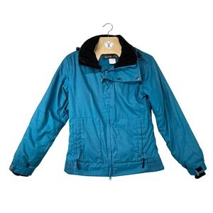 Pulse‎ Women's Teal Blue Ski Snowboard Jacket Hooded Zip Pockets Size S